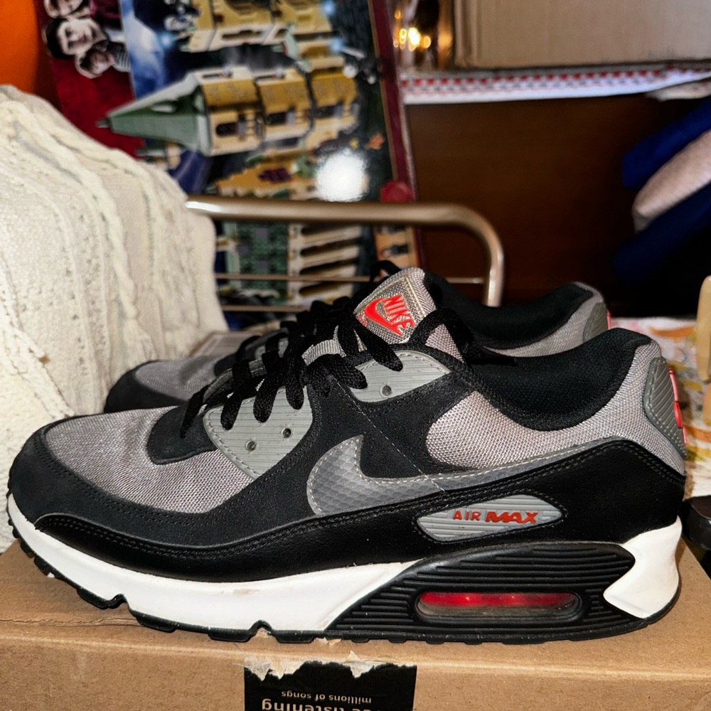 Nike Air Max Black and Gray with Red Accents